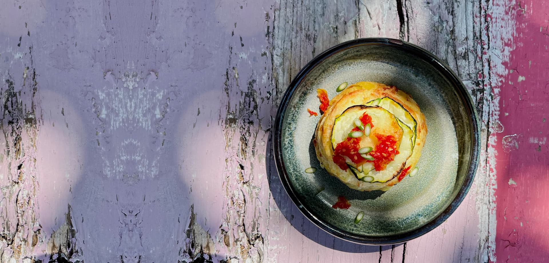 Aviko courgette gratin salsa verde header